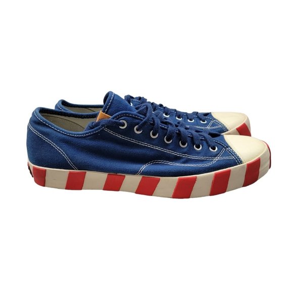 VISVIM Blue Skagway Lo Stripes Sneakers BTS Multicolor Men's Size 12 - Picture 3 of 10